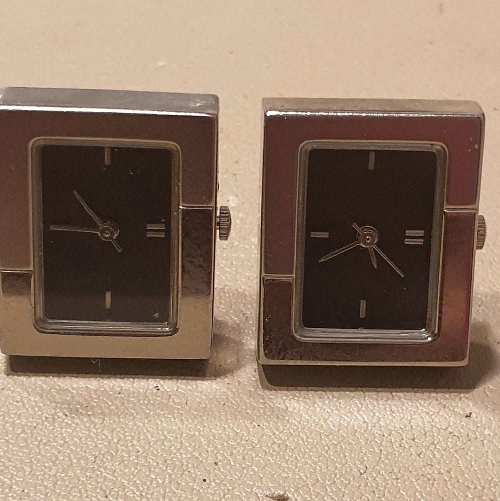 10/$20 Pair Of Silver/Black Men's Watch Cufflinks